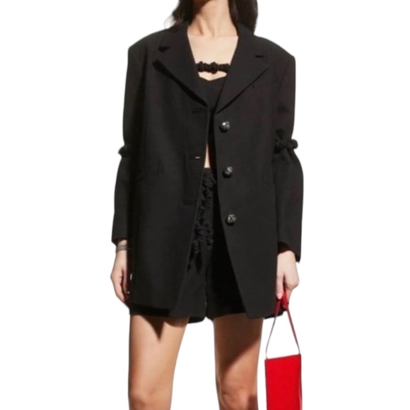 Ganni Jackets & Blazers - Ganni Organic Cotton Oversized Notched Collar Blazer Black Oversized XXS/XS NWT